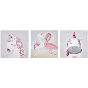 Beliani TIMIA - Canvas - Grijs - Kunststof