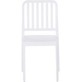 Set van 2 armloze stoelen lichtgewicht voor in de tuin stapelbaar Weerbestendig kunststof wit