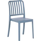 Set van 2 armloze stoelen lichtgewicht voor in de tuin stapelbaar Weerbestendig kunststof blauw