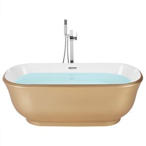 Badkuip goud acryl 170 x 77 cm vrijstaand modern stijl badkamer