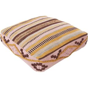 Beliani - MAPLE - Poef - Multicolor - 60 cm - Katoen
