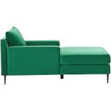 Beliani Gueret - Groene Fluweel Chaise Longue | Modern Design | Comfortabel en Stabiel | Hoogwaardige Materialen