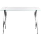 WINSTON - Eettafel - Zilver - 70 x 120 cm - Veiligheidsglas