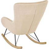 Beliani ELLAN - Schommelstoel - Beige - Fluweel