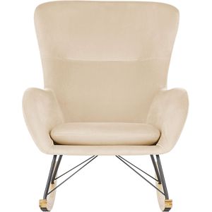 Beliani - ELLAN - Schommelstoel - Beige - Fluweel