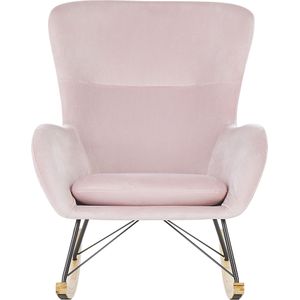 Beliani ELLAN - Schommelstoel - Roze - Fluweel