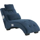 SIMORRE - Chaise Longue - Blauw - Universeel - Fluweel