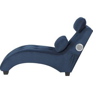 SIMORRE - Chaise Longue - Blauw - Universeel - Fluweel