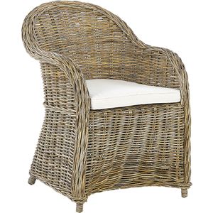 Beliani SUSUA - Tuinstoel set van 2 - Beige - Rotan