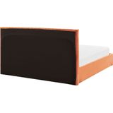 VION - Bed met opbergruimte - Oranje - 180 x 200 cm - Fluweel