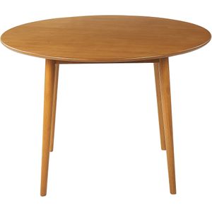 Eettafel Licht Hout MDF Rubberhout ø 110 cm Rond Retro-Inspired Design Woonkamer Eetkamer