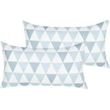 Beliani TRIFOS  - Tuinkussen set van 2 - Blauw - 40 x 70 cm - Polyester