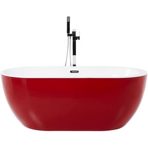 Bad rood sanitair acryl 150 x 75 cm ovaal vrijstaand modern
