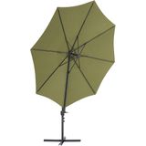 Tuin parasol groen stof 295 cm draaibaar weerbestendig tuin terras balkon