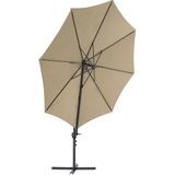 Tuin parasol taupe stof 295 cm draaibaar weerbestendig tuin terras balkon