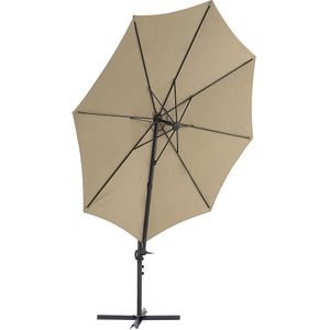 Tuin parasol taupe stof 295 cm draaibaar weerbestendig tuin terras balkon