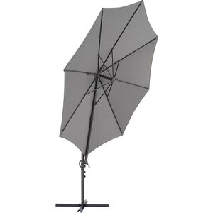 Tuin parasol donkergrijs stof 295 cm draaibaar weerbestendig tuin terras balkon