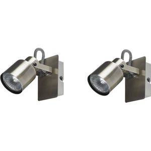 BONTE - Wandlamp set van 2 - Zilver - IJzer