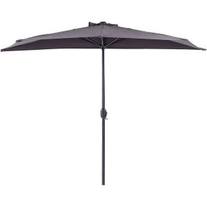 Beliani - GALATI - Halfronde parasol - Grijs - 270 cm - Polyester