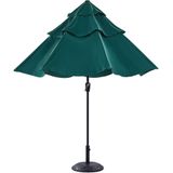 Market Garden Parasol Smaragdgroene Stof Stalen Paal ⌀ 285 cm Moderne Achthoekige Outdoor Paraplu Draaimechanisme UV-bestendig