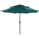 Market Garden Parasol Smaragdgroene Stof Stalen Paal ⌀ 285 cm Moderne Achthoekige Outdoor Paraplu Draaimechanisme UV-bestendig