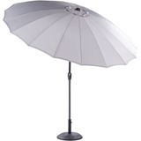 Tuin Parasol Lichtgrijze Stof Aluminium Paal ⌀ 255 cm Moderne Achthoekige Outdoor Paraplu Crank Mechanisme Kantelbaar UV-bestendig