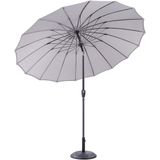 Tuin Parasol Lichtgrijze Stof Aluminium Paal ⌀ 255 cm Moderne Achthoekige Outdoor Paraplu Crank Mechanisme Kantelbaar UV-bestendig