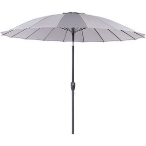 Tuin Parasol Lichtgrijze Stof Aluminium Paal ⌀ 255 cm Moderne Achthoekige Outdoor Paraplu Crank Mechanisme Kantelbaar UV-bestendig