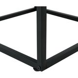 Bijzettafel Donker hout met zwart glazen blad Metalen frame Opbergfunctie Rechthoekig Modern Design