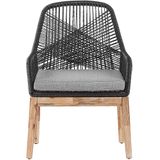 Beliani OLBIA  - Tuinset 6-zits met stoelen - Wit/Zwart - Vezelcement