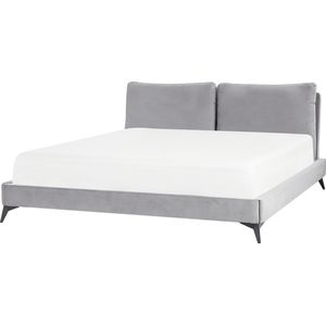 MELLE - Tweepersoonsbed - Grijs - 180 x 200 cm - Fluweel