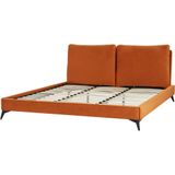 Beliani MELLE  - Tweepersoonsbed - Oranje - 180 x 200 cm - Fluweel