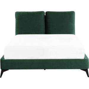 MELLE - Tweepersoonsbed - Groen - 140 x 200 cm - Fluweel