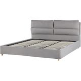 BATILLY - Tweepersoonsbed - Grijs - 180 x 200 cm - Fluweel