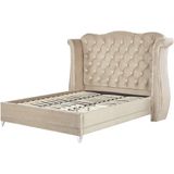 AYETTE - Tweepersoonsbed - Beige - 180 x 200 cm - Fluweel