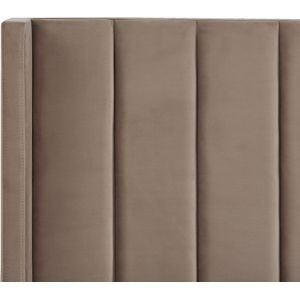 VILLETTE - Tweepersoonsbed - Taupe - 160 x 200 cm - Fluweel