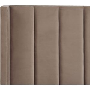 VILLETTE - Tweepersoonsbed - Taupe - 160 x 200 cm - Fluweel