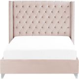 LUBBON - Tweepersoonsbed - Roze - 140 x 200 cm - Fluweel