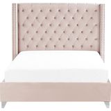 LUBBON - Tweepersoonsbed - Roze - 160 x 200 cm - Fluweel