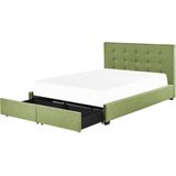ROCHELLE - Bed opbergruimte - Groen - 180 x 200 cm - Polyester