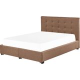 ROCHELLE - Bed opbergruimte - Bruin - 140 x 200 cm - Polyester