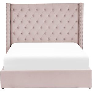 LUBBON - Bed met opbergruimte - Zilver - 140 x 200 cm - Fluweel