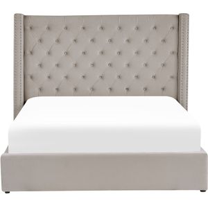 LUBBON - Bed met Opbergruimte - Lichtgrijs - 180 X 200 cm - Fluweel