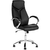 Bureaustoel grijs/zwart kunstleer zitvlak in hoogte verstelbaar 360° draaibaar kantelbaar