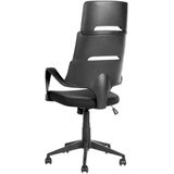 Bureaustoel Zwarte stof Draaibaar bureau Computer Verstelbare stoel Liggende rugleuning