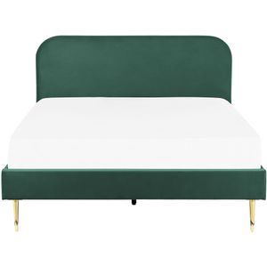 Beliani FLAYAT  - Tweepersoonsbed - Groen - 180 x 200 cm - Fluweel