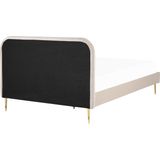 FLAYAT - Tweepersoonsbed - Beige - 140 x 200 cm - Fluweel