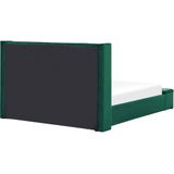 NOYERS - Bed met opbergruimte - Groen - 180 x 200 cm - Fluweel