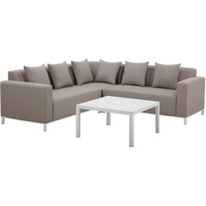 Beliani BELIZE - Loungeset voor 5 - Beige - Kunststof