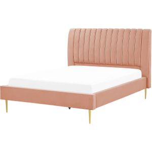 MARVILLE - Tweepersoonsbed - Roze - 140 X 200 cm - Fluweel